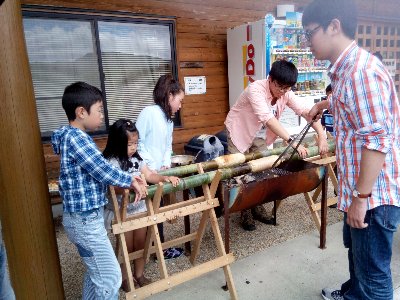 バウムクーヘンづくり