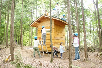 出来上がった小屋！